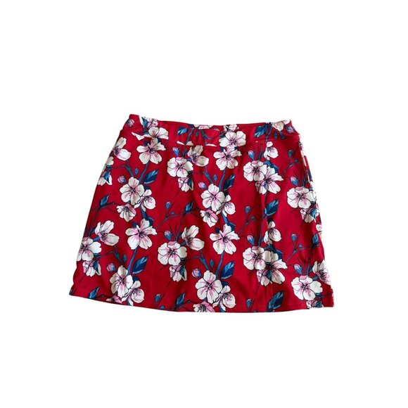 SPORT HALEY Red Tropical Floral Print Skort Size Large - Picture 7 of 8